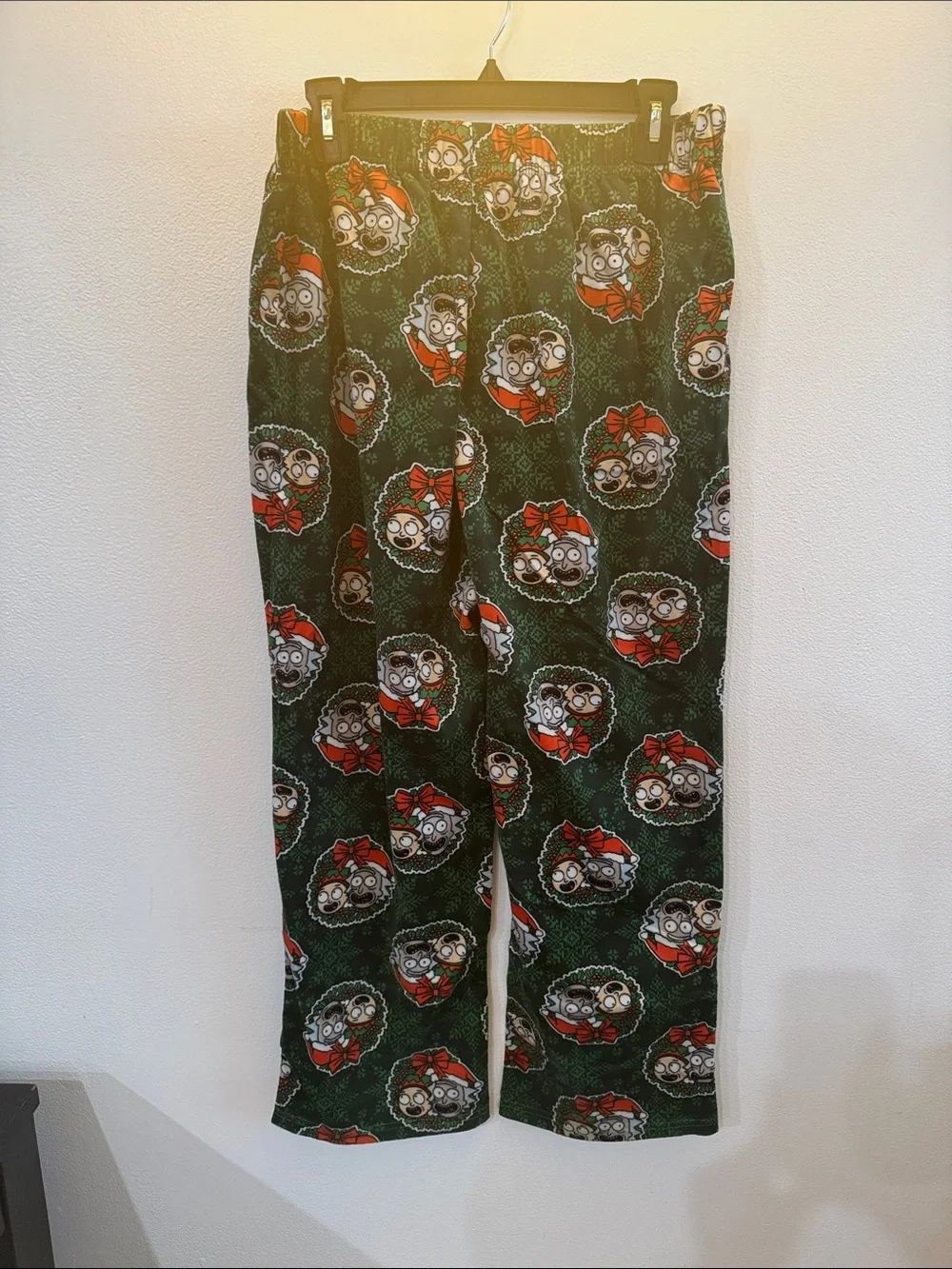 Rick & Morty Christmas Wreath Lounge Pajama Pants Men's Size M